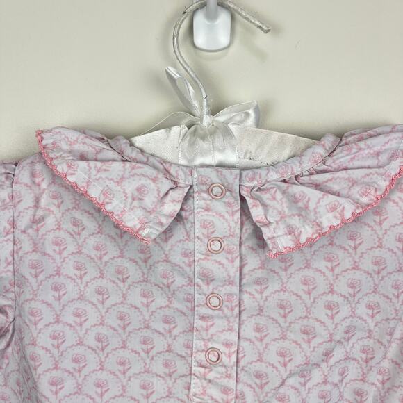 Southern Smocked Co Short Sleeve Pink Floral Ruffle Blouse 24 Months 2T - Picture 6 of 7